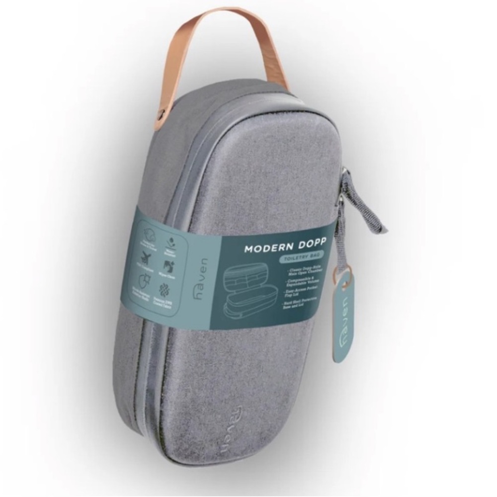 Haven Modern Dopp Gray Toiletry Bag